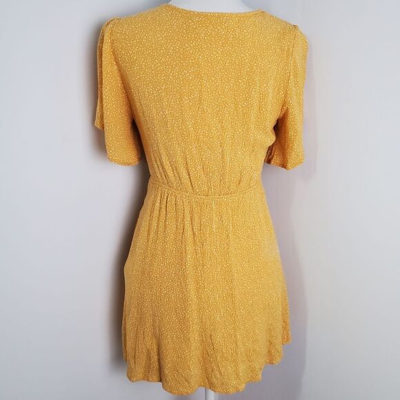 Abercrombie & Fitch Yellow Polka Dot Mini Dress Size Small Petite - Picture 7 of 9